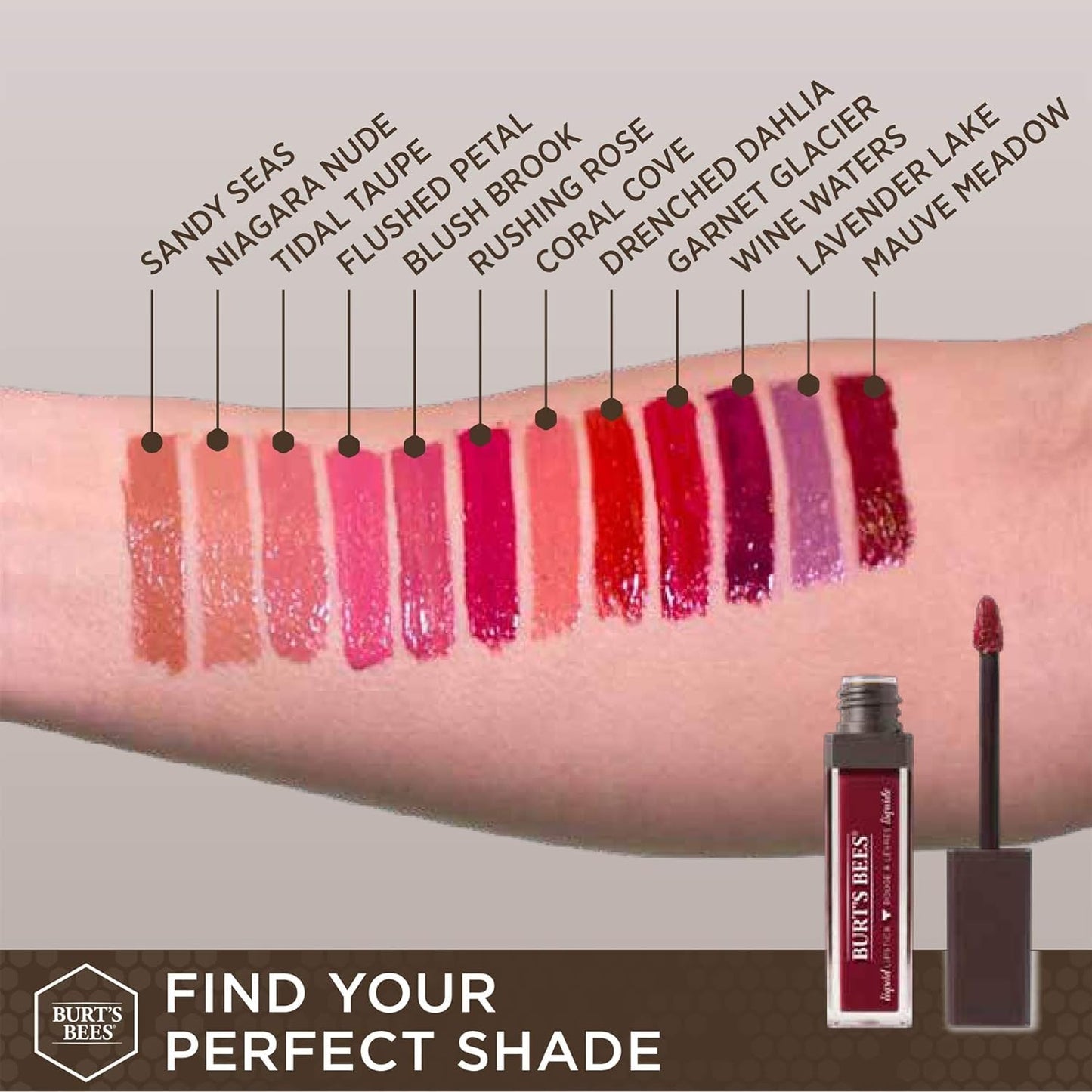 Burt's Bees Peony Puddle Liquid Lipstick, 0.21 OZ Beauty & Personal Care Burt's Bees