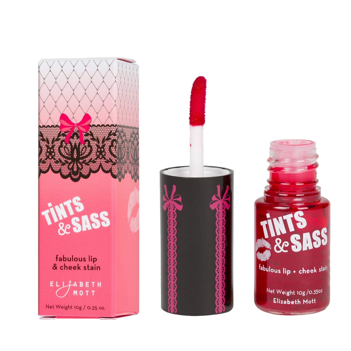 Elizabeth Mott Tints & Sass Lip and Cheek Stain - Long-Lasting Rosy Pink Tint for Lips & Cheeks, Natural Buildable Color, Smudge-Proof, Lightweight Beauty & Personal Care Elizabeth Mott