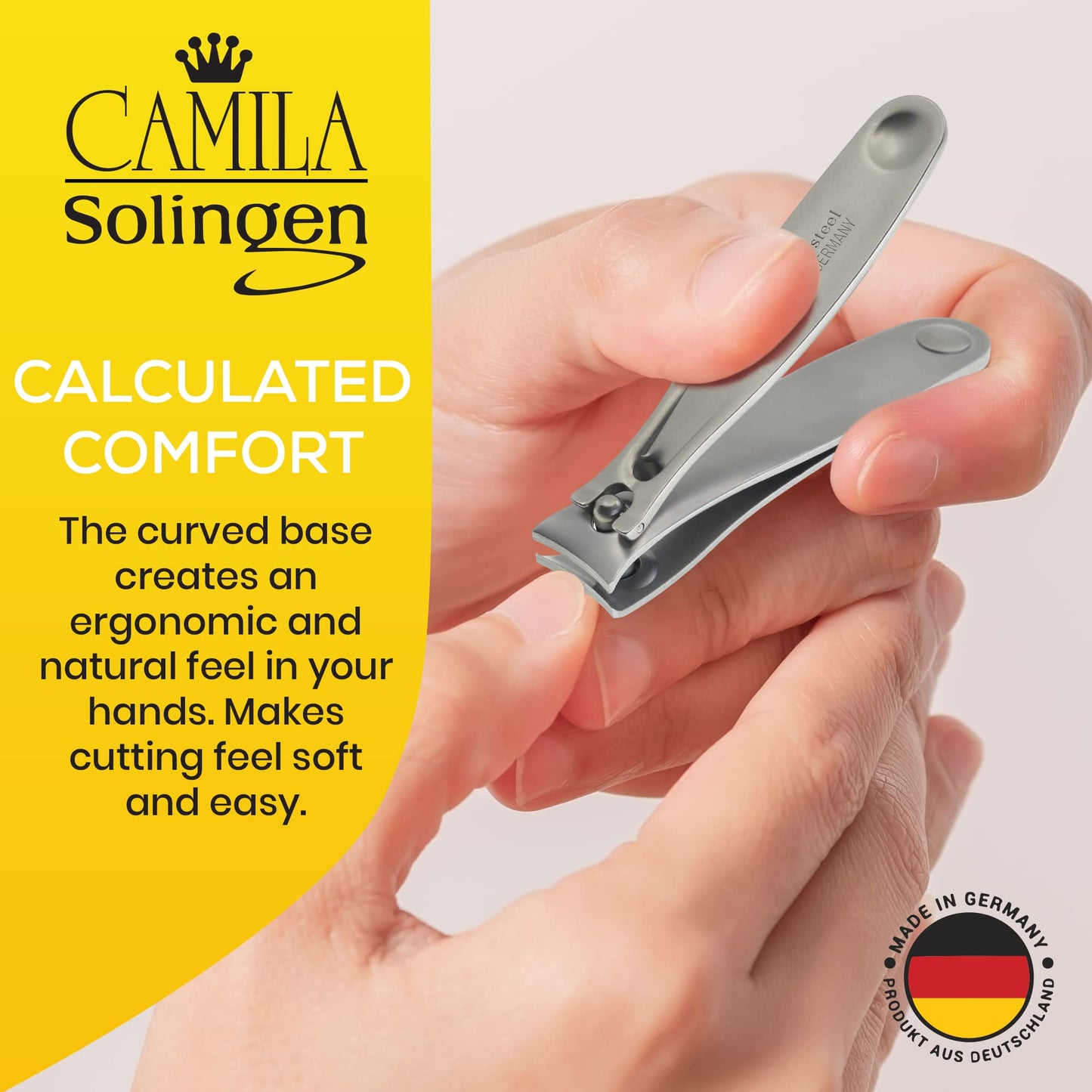 Camila Solingen CS15 3" Fingernail Clipper and Toenail Clipper for Manicure and Pedicure - Professional Nail Clippers with Precision Super Sharp Beauty & Personal Care Camila Solingen