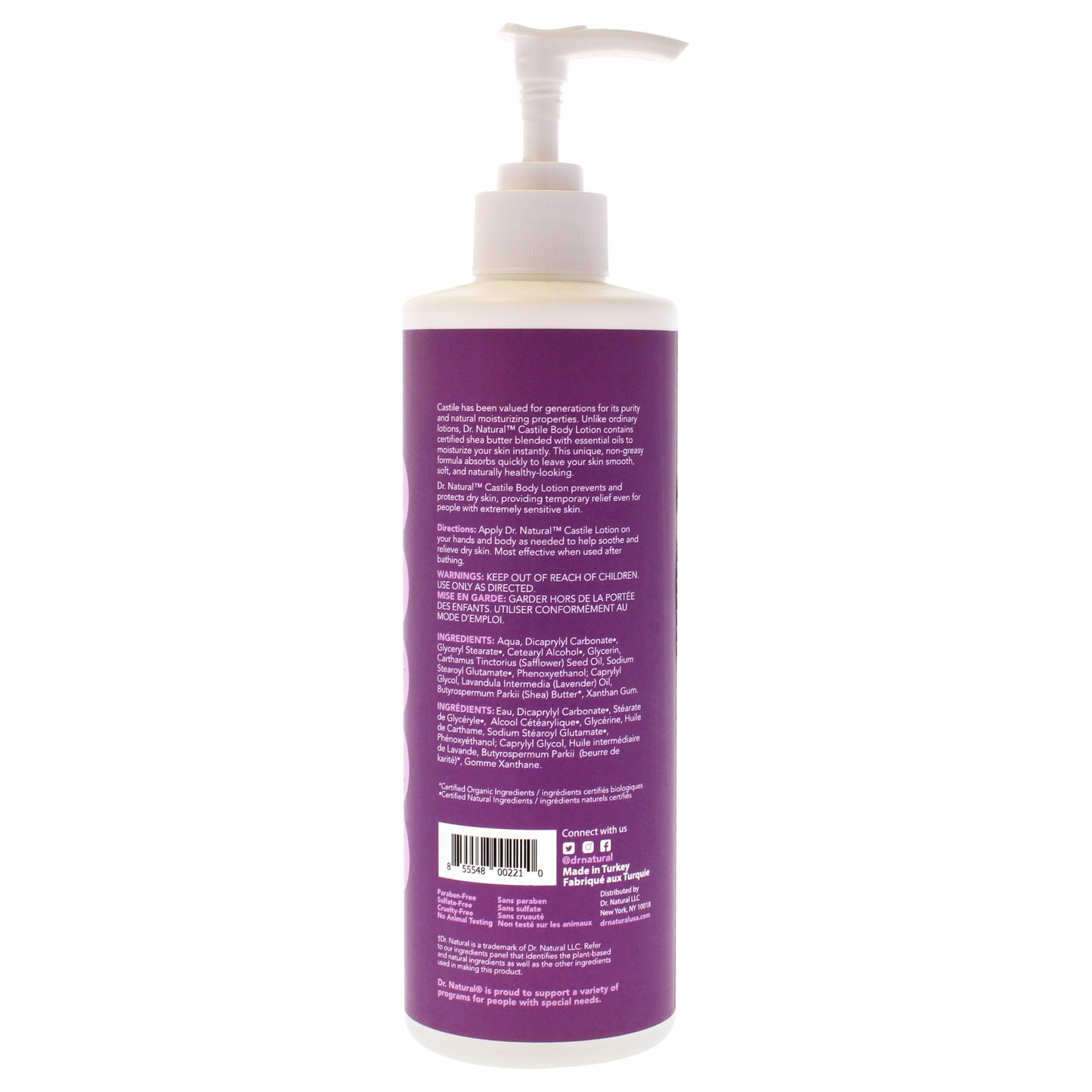 Dr. Natural Castile Body Lotion - Deeply Moisturizing Body Butter with Shea Butter - Lotion for Women and Men - Cruelty Free - Lavender - 16 oz Beauty & Personal Care Dr. Natural