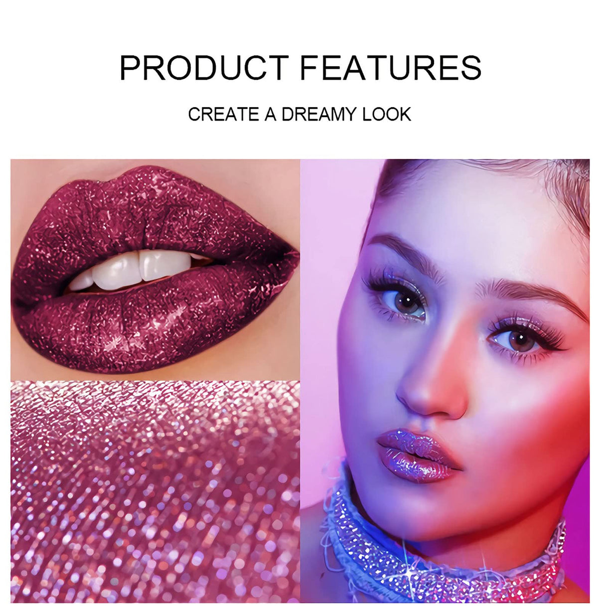 SUMEITANG 4 Color Liquid Glitter Lipstick Set?Diamond Sparkle Glosses, Popular Shimmer Shades, Matte-to-Glitter Finish, Long-Lasting & Waterproof Beauty & Personal Care ZEVNI