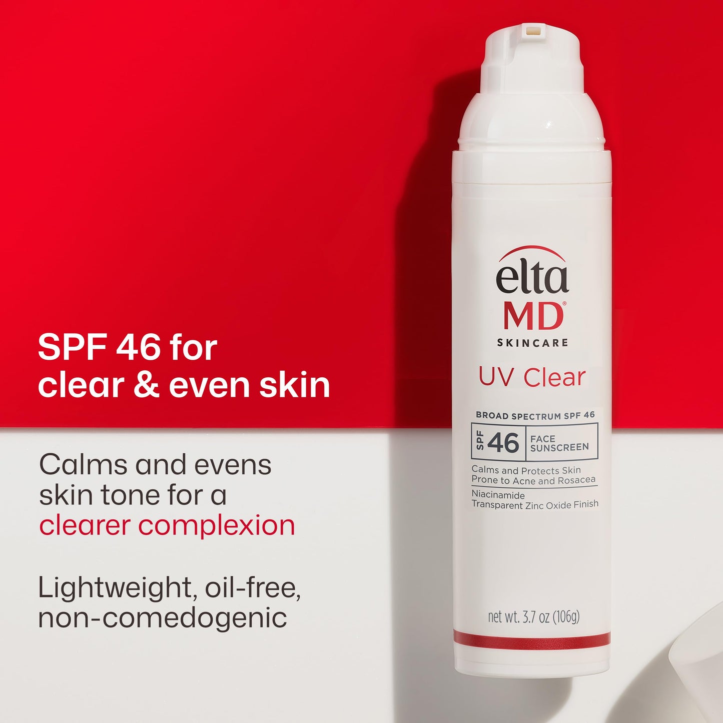 EltaMD UV Clear Face Sunscreen SPF 46, Oil Free Sunscreen with Zinc Oxide, Dermatologist Recommended, For Acne-Prone Sensitive Skin, 3.7 oz Beauty & Personal Care EltaMD