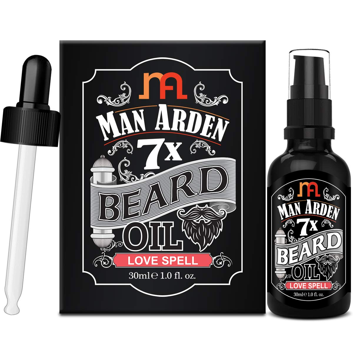 Man Arden 7X Beard Oil 30ml (Love Spell) - 7 Premium Oils Blend for Beard Growth & Nourishment Beauty and Personal Care Man Arden