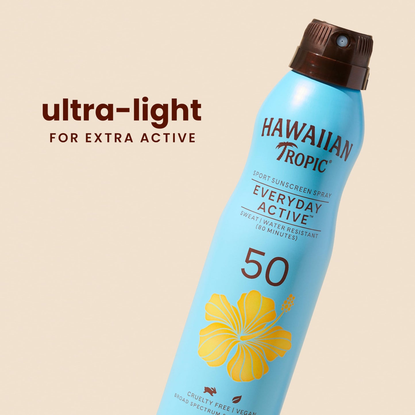 Hawaiian Tropic Everyday Active Spray Sunscreen SPF 50 | Body Sunscreen Spray SPF 50, Sunblock, Oxybenzone Free, 6oz each Twin Pack Beauty & Personal Care Hawaiian Tropic
