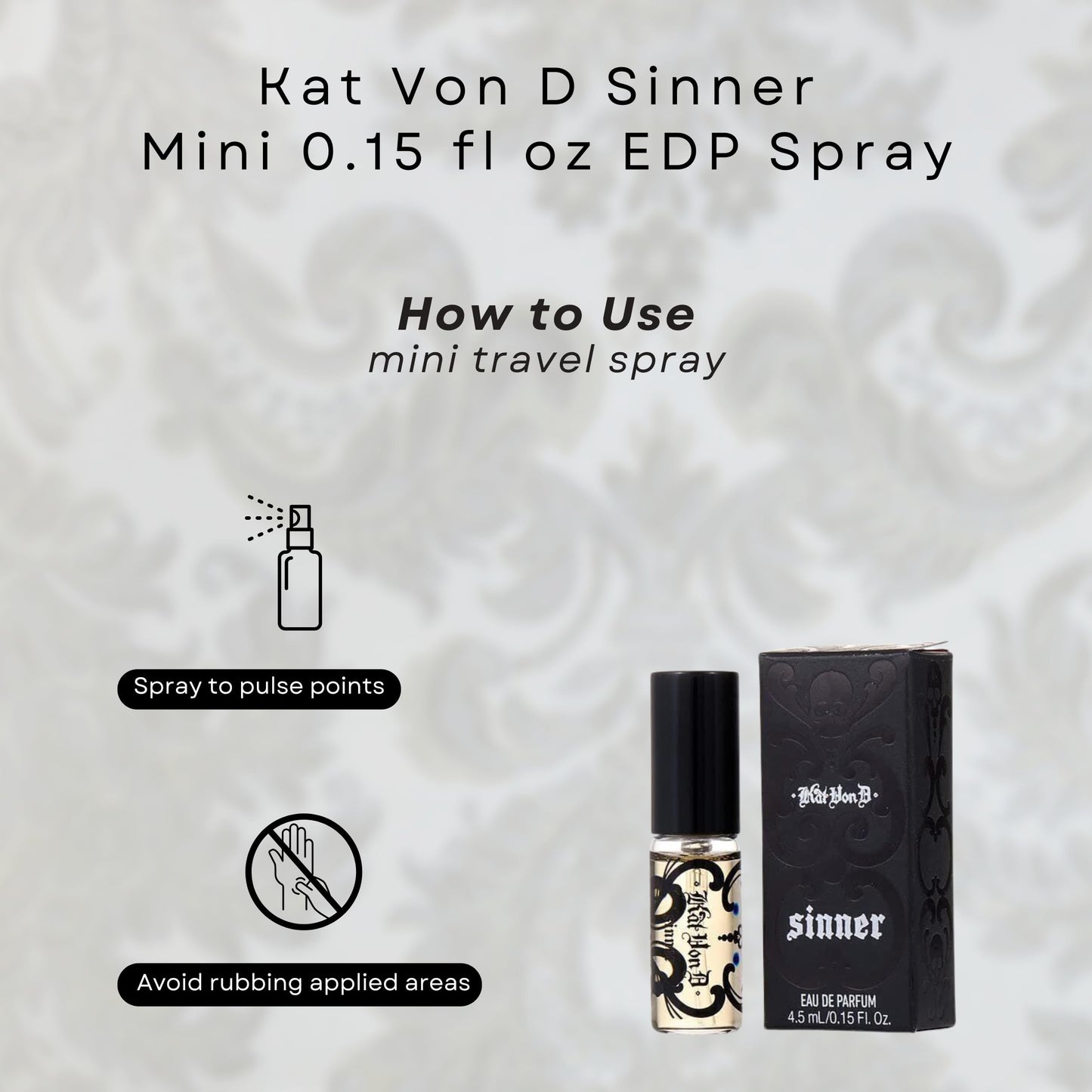 Kat Von D Sinner Perfume for Women Mini EDP Spray 0.15 Ounce Beauty & Personal Care Kat Von D