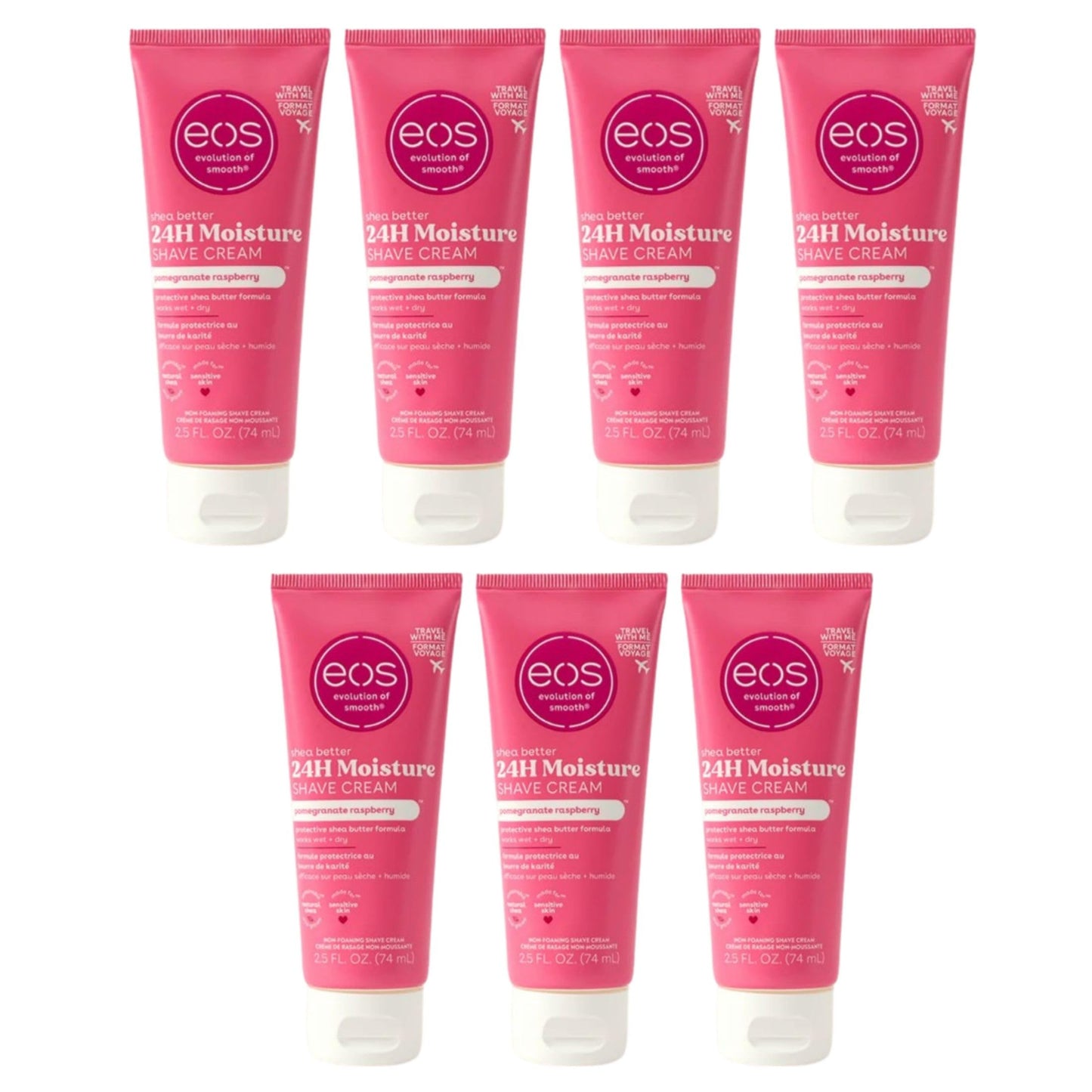 eos Shave Cream Pomegranate Raspberry, 2.5 Ounces each (Value Pack of 7) Beauty and Personal Care eos