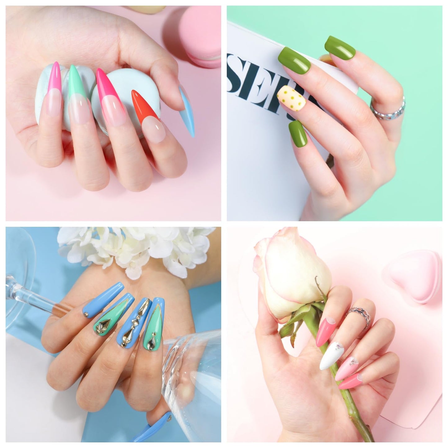 COSCELIA 25 Colors Jelly Gel Nail Polish Set, Nude Pink Green Blue Clear Shades Translucent Jelly Gel Polish Kit Soak Off U V Nail Polish for Salon Beauty and Personal Care COSCELIA