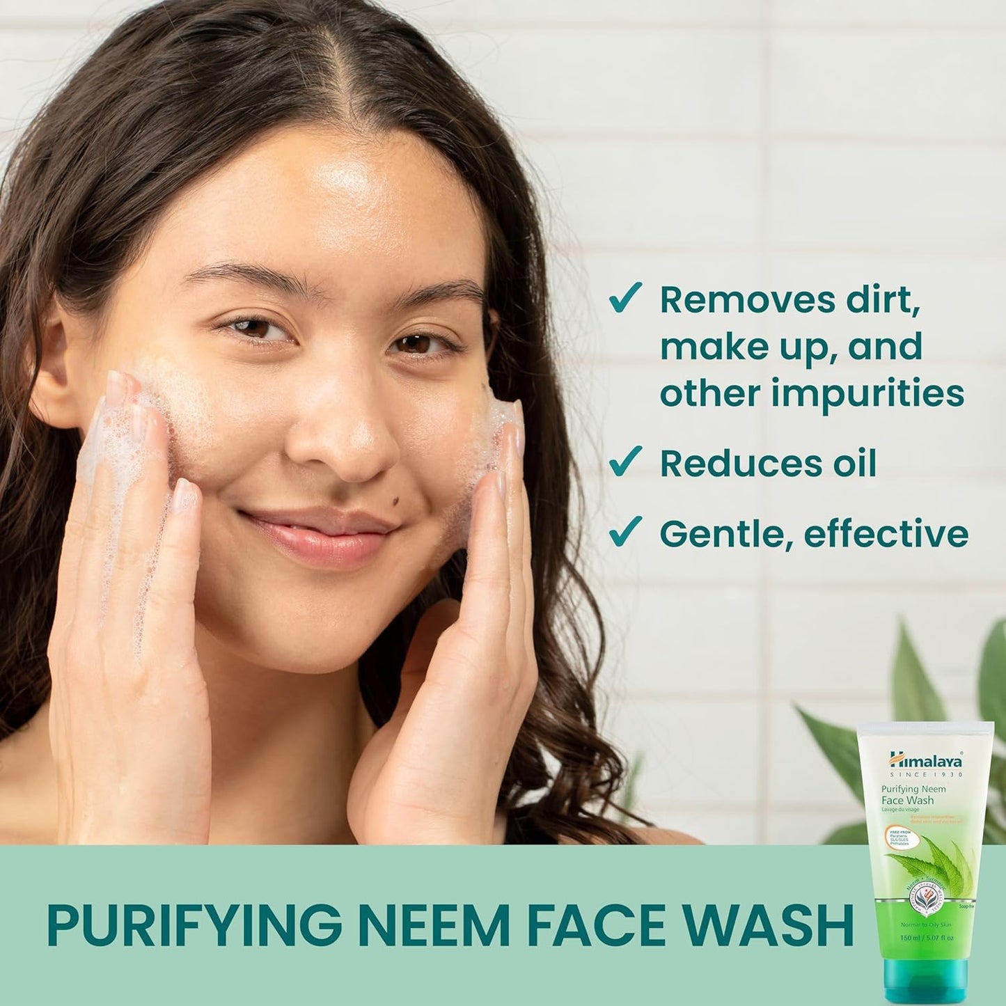 Himalaya Purifying Neem Face Wash, Normal to Oily Skin, Turmeric, Vegan, Cruelty Free, Soap and Paraben Free, Dermatologically Tested, SLS/SLES Free Beauty & Personal Care Himalaya