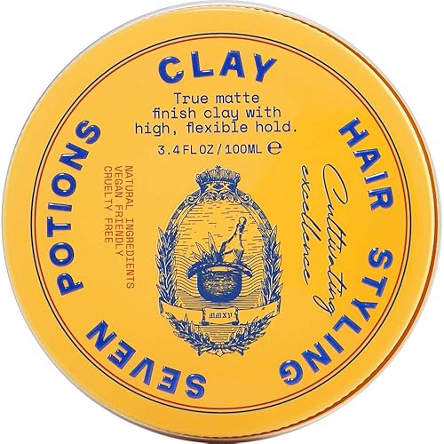 SEVEN POTIONS Hair Clay For Men and Women 3.4 fl oz - High Hold No Shine Hair Pomade For Men - Effortless Hair Styling Product That Leaves No Residue Beauty & Personal Care SEVEN POTIONS