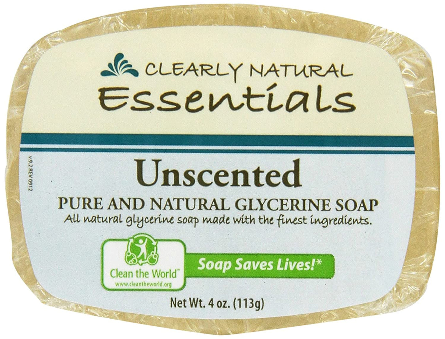 Glycerine Bar Soap - Unscented, 4 oz ( Pack of 2) Beauty & Personal Care Clearly Natural