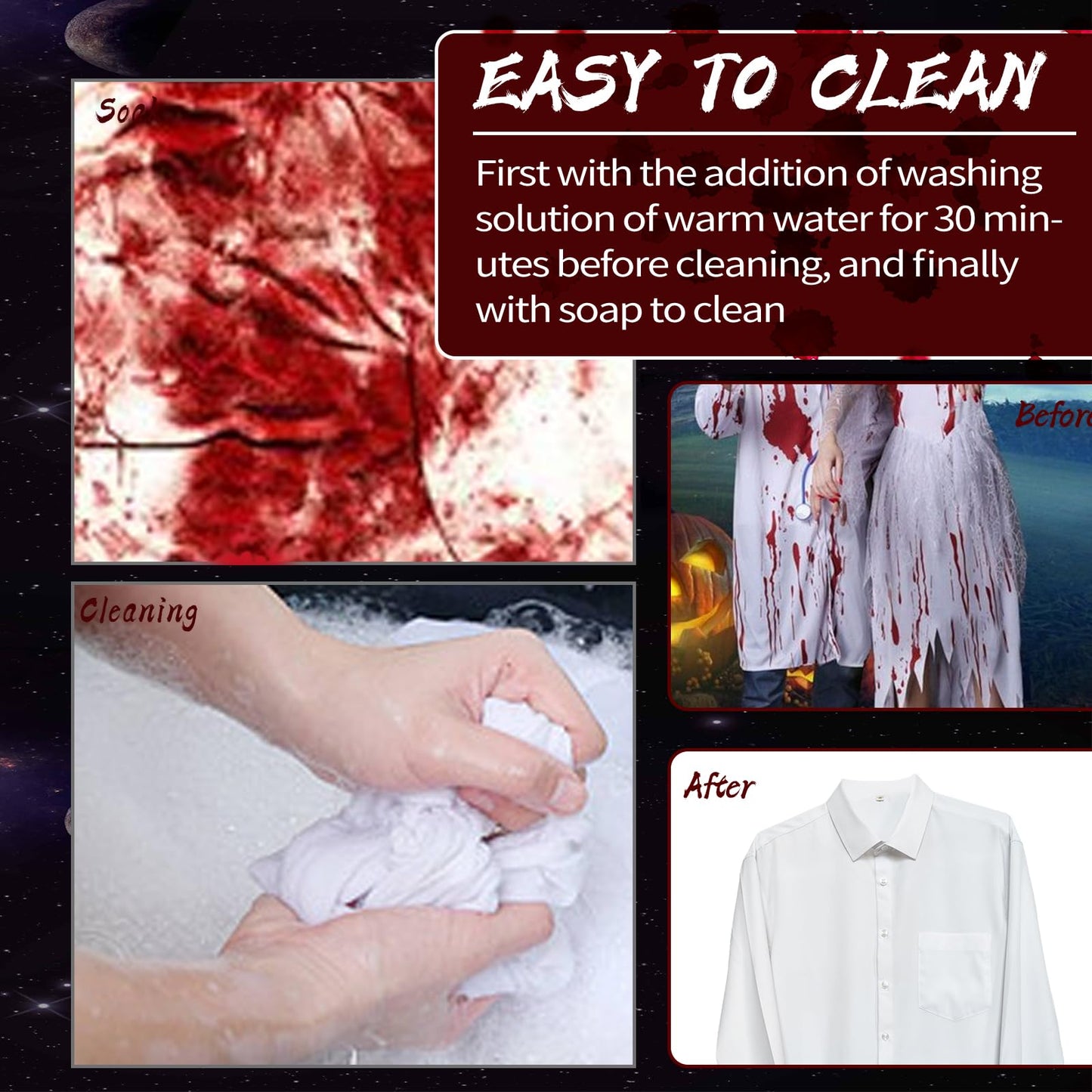 2 PACK Blood Splatter Fake Blood Washable,Halloween Fake Blood Spray Eye Blood Drops Body Paint,Fake Blood for Clothes and Zombie Monster Vampire Beauty & Personal Care Js2U ZW