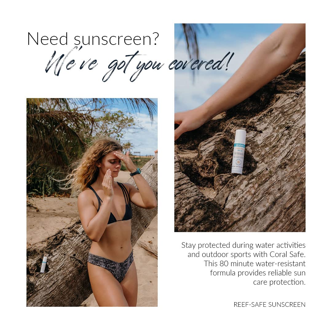 Reef Safe Sunscreen SPF 50 Facestick - Biodegradable, Hawaii & Mexico Approve, Zinc, Vitamin E, Oxybenzone & Octinoxate Free, Water Resistant, Natural Beauty & Personal Care Coral Safe
