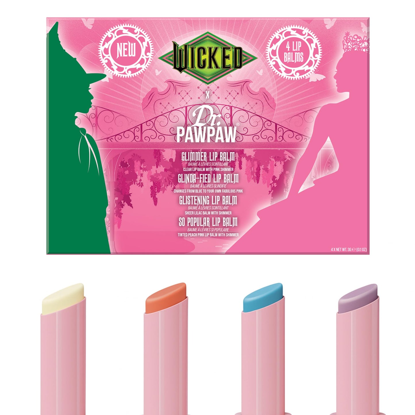 Dr. PawPaw Glinda Wicked Balm Collection - Natural Lip Balm with Aloe Vera - Gluten Free Lip Moisturizer to Nourish, Soften and Hydrate - 4 pc Beauty and Personal Care Dr. PAWPAW ORIGINAL BALM