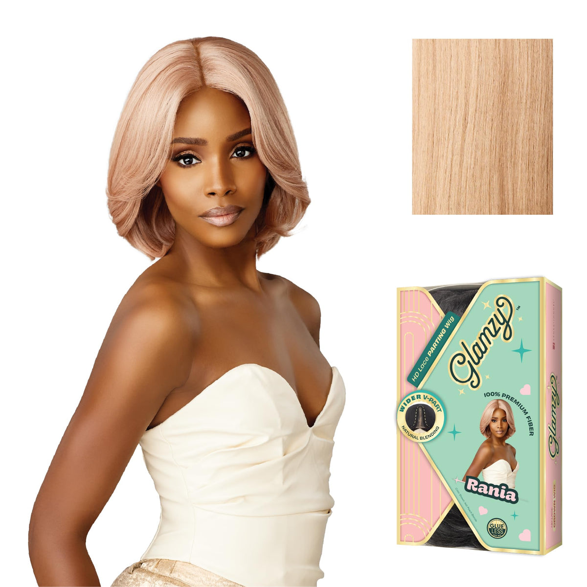 Sensationnel Glamzy Lace Part Wig-Rania, ASHPEACHBLONDE