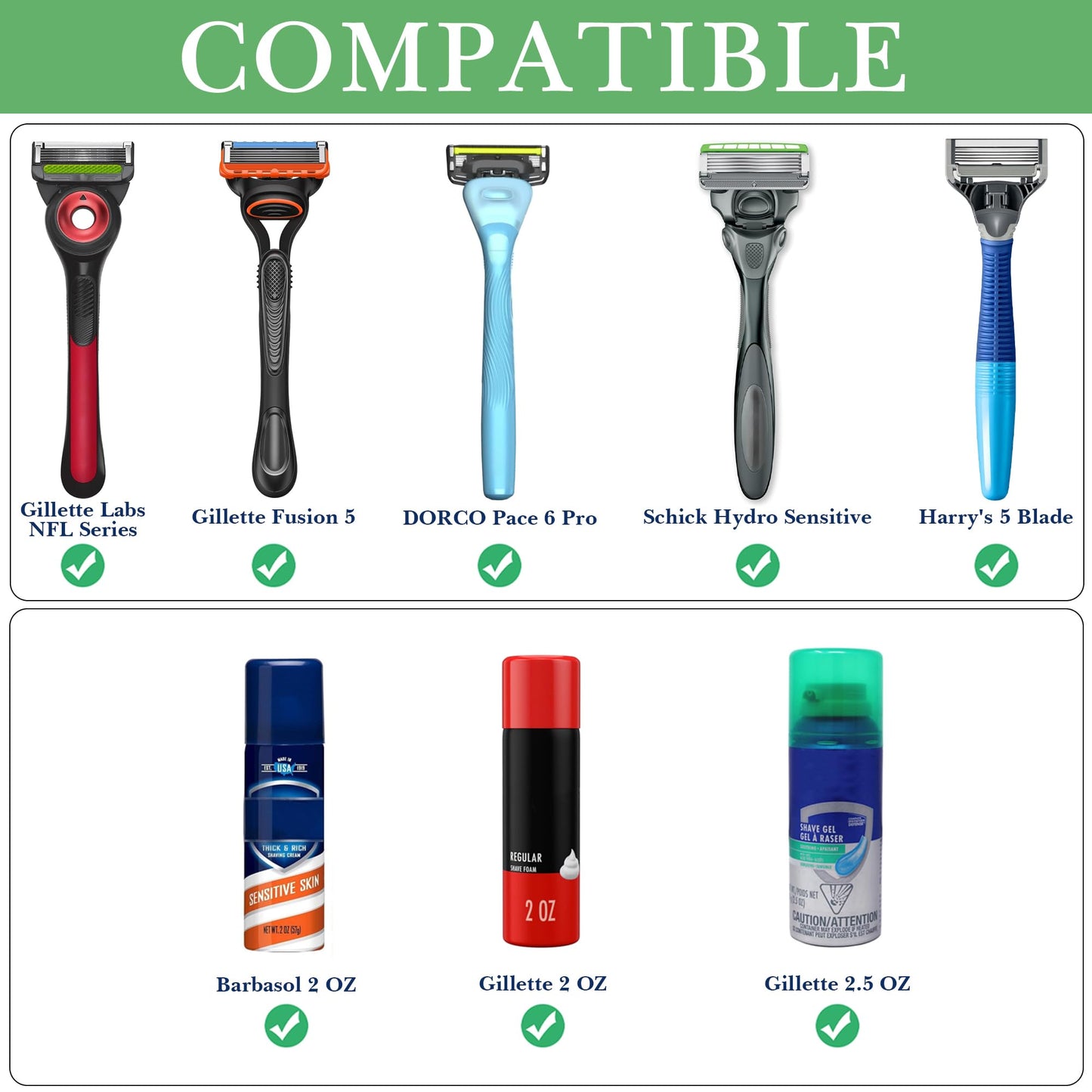 Linkidea Travel Razor Case, Silicone Razor Cover with Strap & 2oz Shaving Cream Holder, Portable Razor Organizer for Men, Fits Most Cartridge Razors Beauty and Personal Care Linkidea