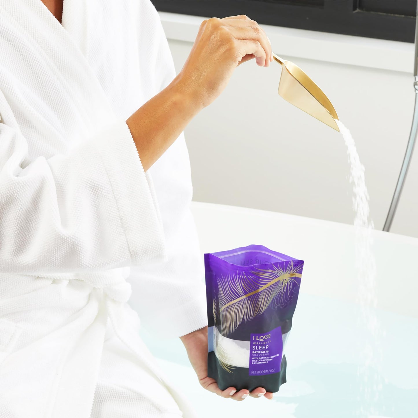 I LOVE Wellness Bath Salts for Sleep- Chamomile and Lavender Bath Salts - Relaxing Bath Soak with Essential Oils - Vegan and Cruelty Free - 17.6 oz Beauty and Personal Care I LOVE