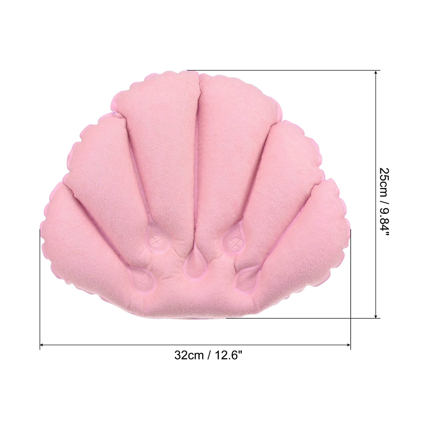 PATIKIL Inflatable Bath Pillow with Suction Cups, 3 Pack Terry Cloth Covered Shell Shape Bath Pillow Neck Support for Bathtub Hot Tub (Pink, White Beauty and Personal Care PATIKIL