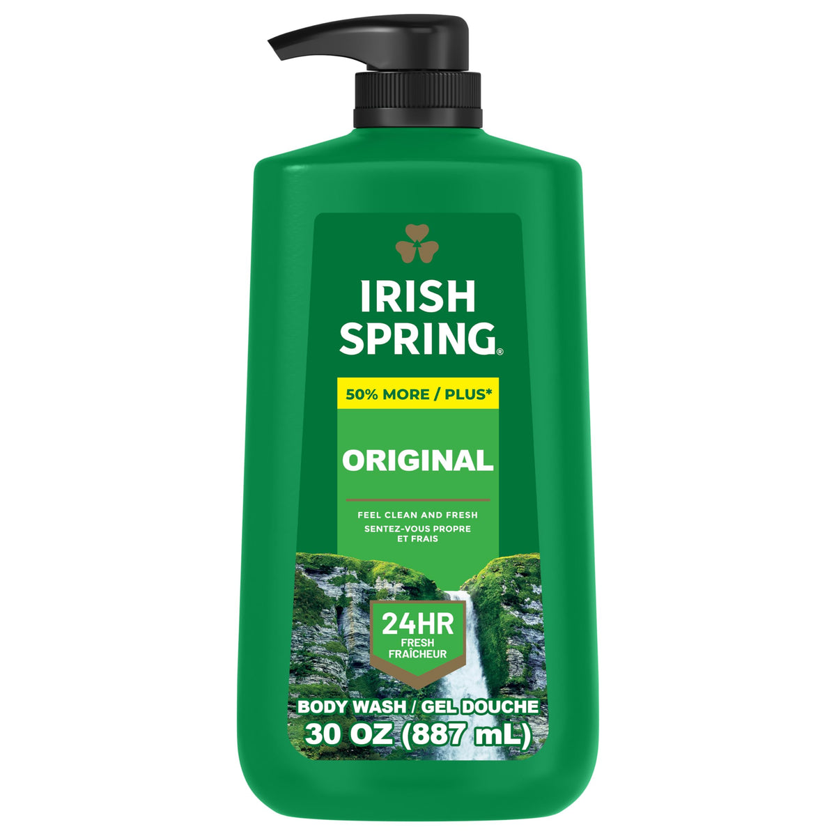 Irish Spring Original Moisturizing Body Wash for Men, 24-Hour Fresh, Face and Body Wash, Biodegradable Ingredients, Paraben Free, Cool Fresh Scent, 30 Beauty & Personal Care Irish Spring