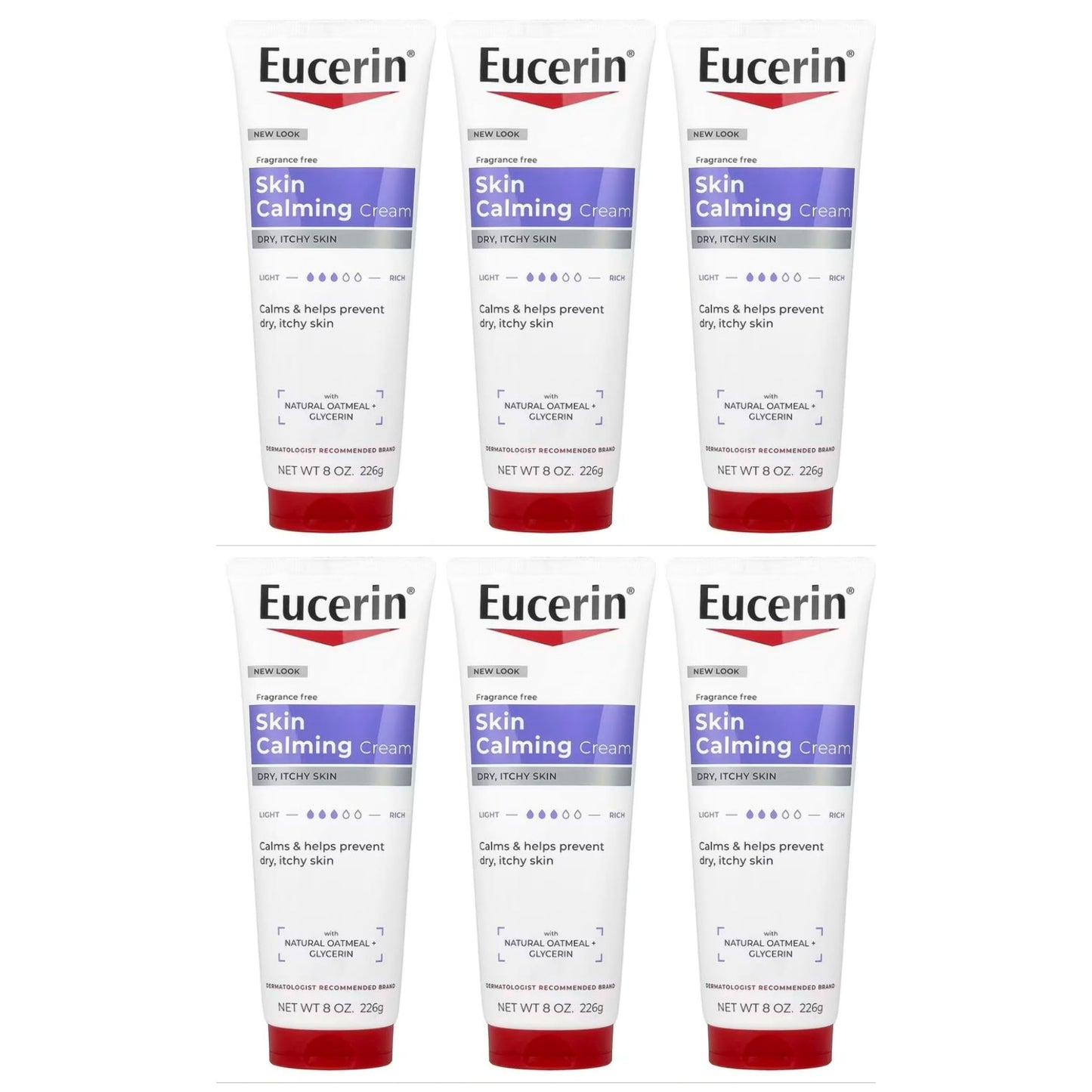 Eucerin Creme Skin Calming 8 Ounce Tube (Fragrance-Free) (236ml) (Pack of 6) Beauty & Personal Care Eucerin