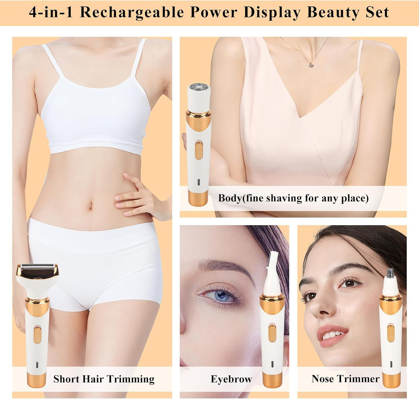 Beanify Electric Shaver for Women & Men,2025 Wet & Dry Cordless Razor?Rechargeable Facial Hair Remover & Bikini Trimmer, Smooth & Silky Body Shaver Beauty and Personal Care Beanify