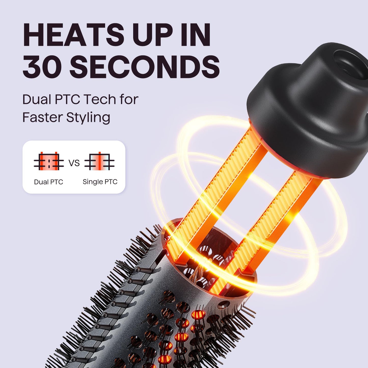 Wavytalk Thermal Brush 1.5" Detachable Heated Round Brush for Blowout Look Beauty and Personal Care wavytalk