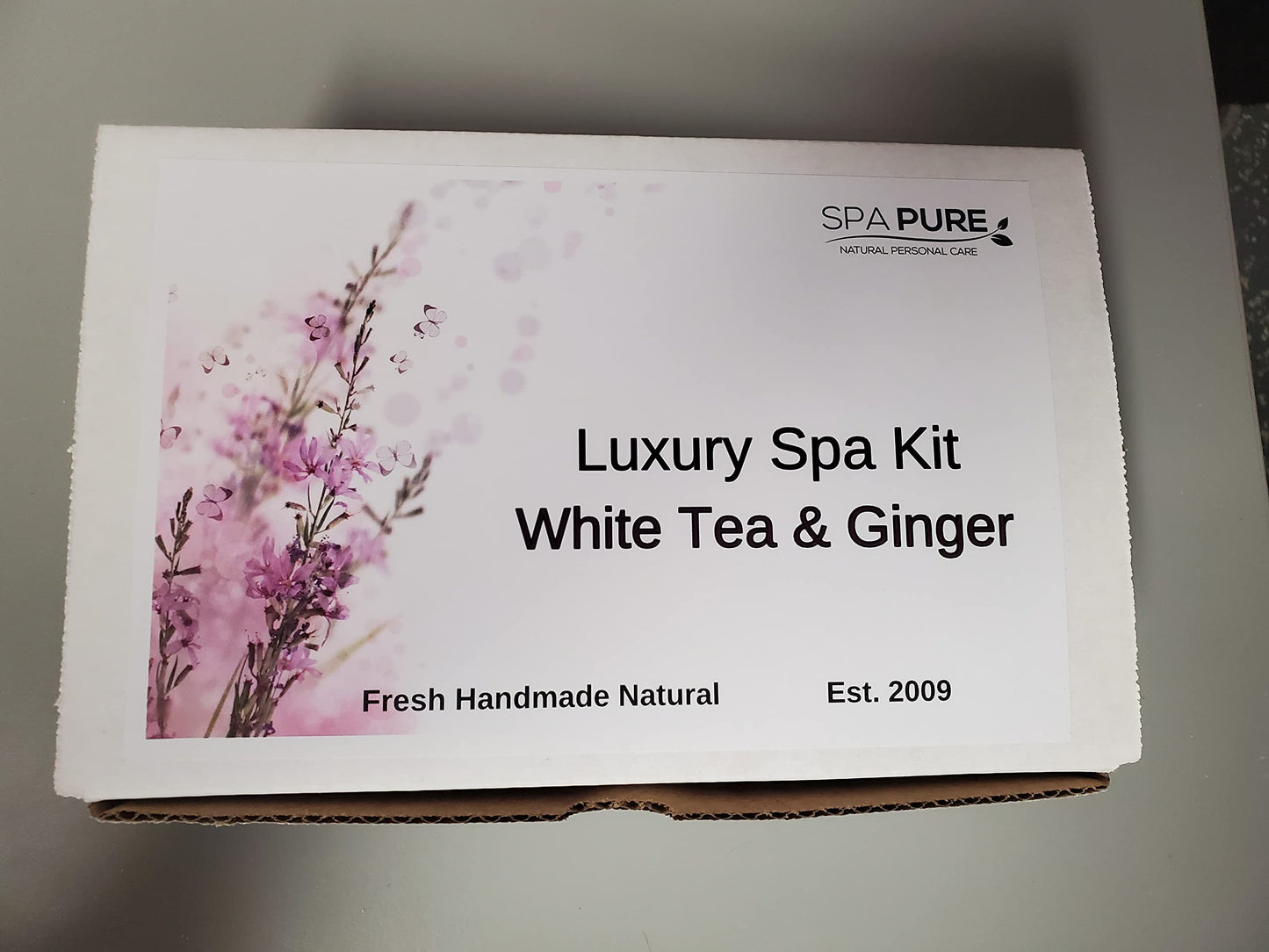Spa Pure Luxury Spa Kit - 3 XL Bath Fizzies, 2 XL Shower Steamers, 3.5 oz Whipped Soap Scrub, Goat Milk Soap, Shower Gel (White Tea & Ginger) Beauty and Personal Care Spa Pure