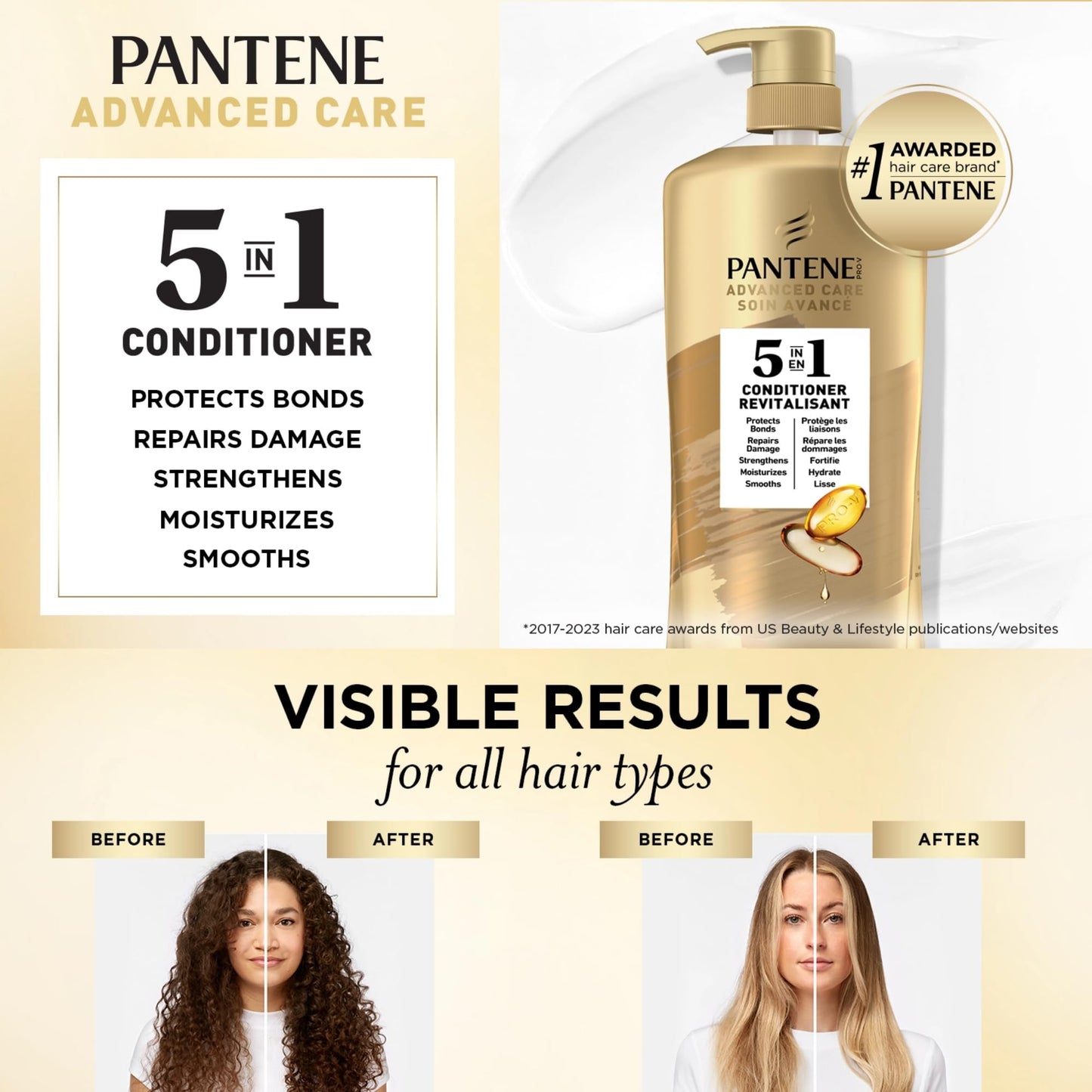 ZENVOIRA Wellness Bundle includes Pantene Advanced Care Conditioner, 5 in 1 Moisture, Smooth, Lightweight, Strength, Color Vibrancy, 38.2 Ounce - Pack Beauty & Personal Care ZENVOIRA