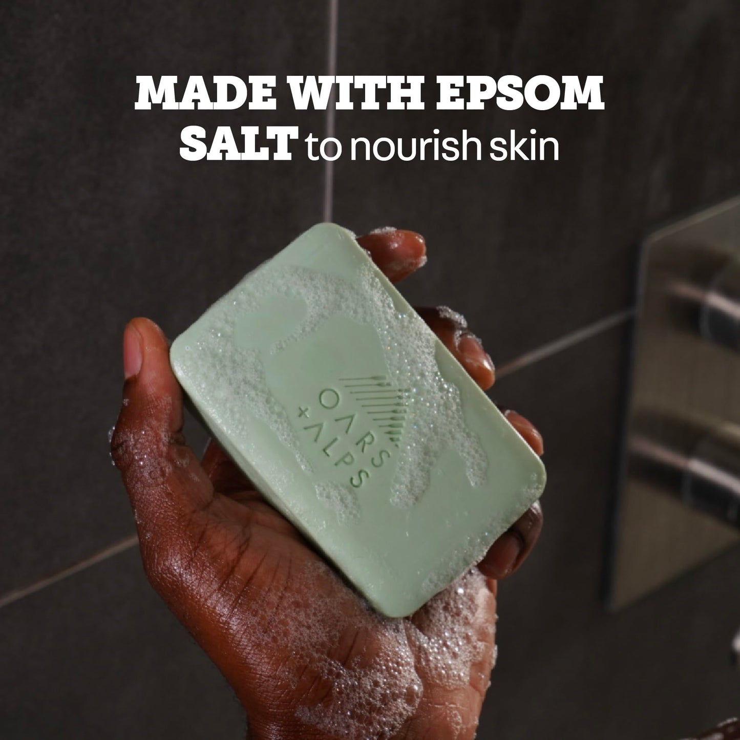Oars + Alps Exfoliating & Moisturizing Bar Soap for Men, Deep Cleaning Soap, Clean Ingredients, All Skin Types, Epsom Salt, 1pk Beauty & Personal Care Oars + Alps