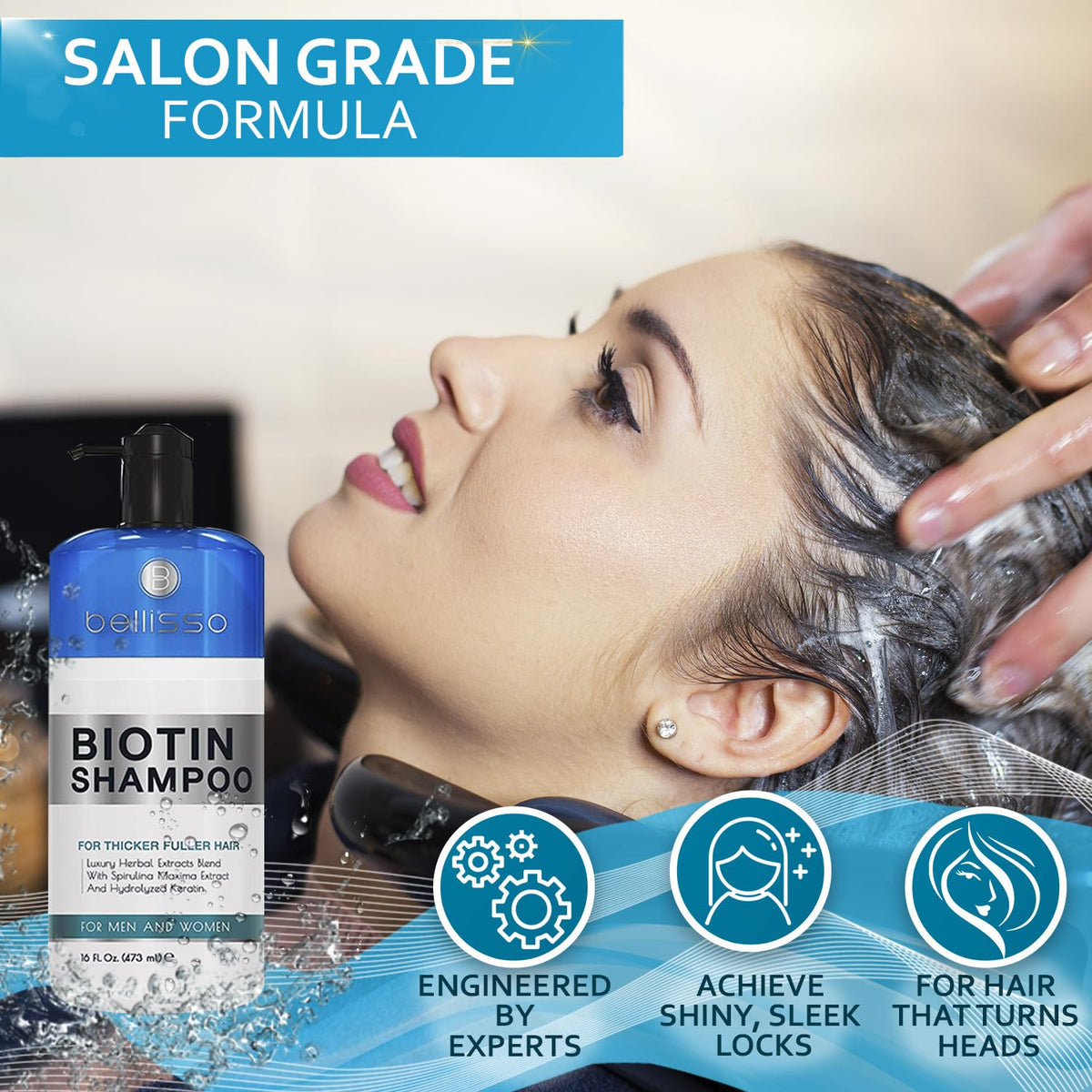 Biotin Shampoo for Thicker Stronger Hair - Volumizing & Thickening Shampoo for Men and Women - Sulfate Free, Salon Grade Formula to Boost Volume Beauty & Personal Care BELLISSO