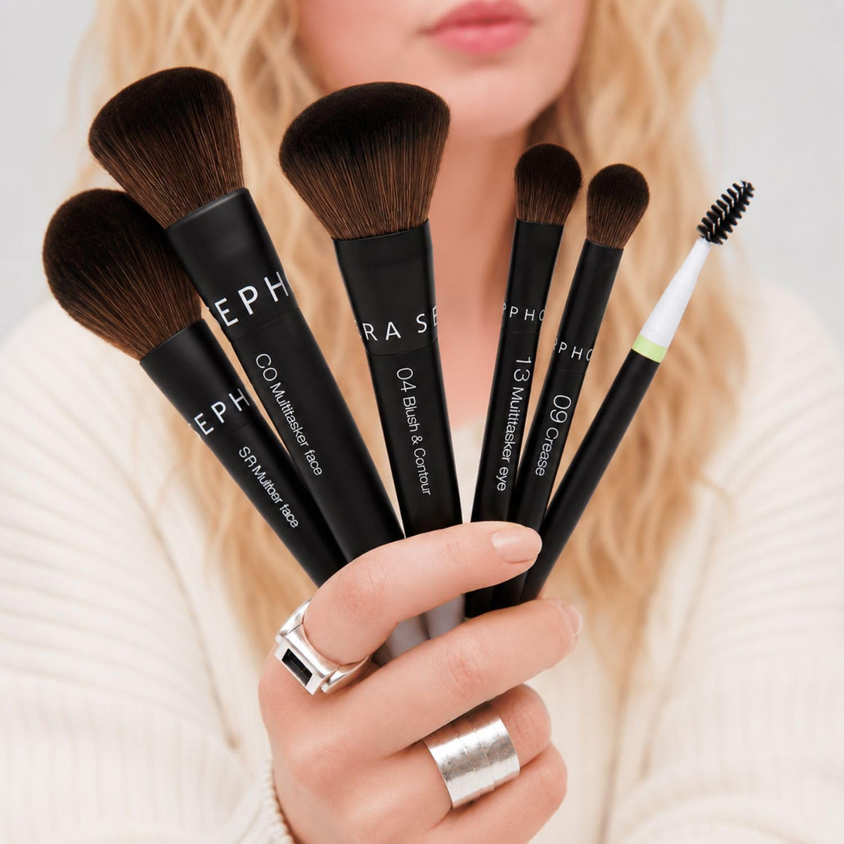 Sephora Favorites The Starter Brush Set - 3 Face Brushes - 3 Eye Brushes and 1 Makeup Bag