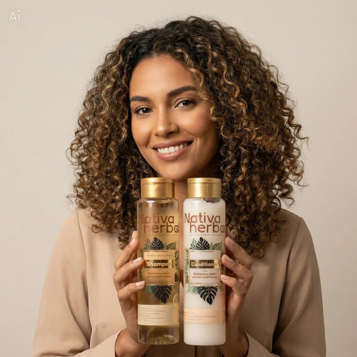 Nativa Herbal Rosemary and Onion Shampoo & Conditioner - Hair Growth and Anti Hair Loss Set, Organic 18.5 fl oz Each, Strengthens Roots, Restores Beauty & Personal Care Nativa herbal