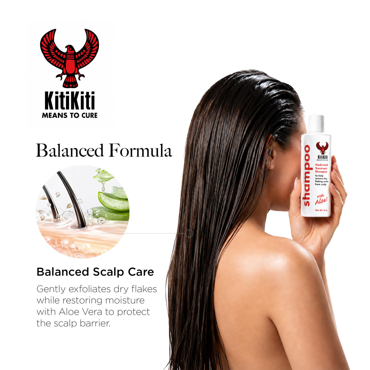 Kitikiti Shampoo Medicated Treatment Shampoo with Aloe 8 Oz