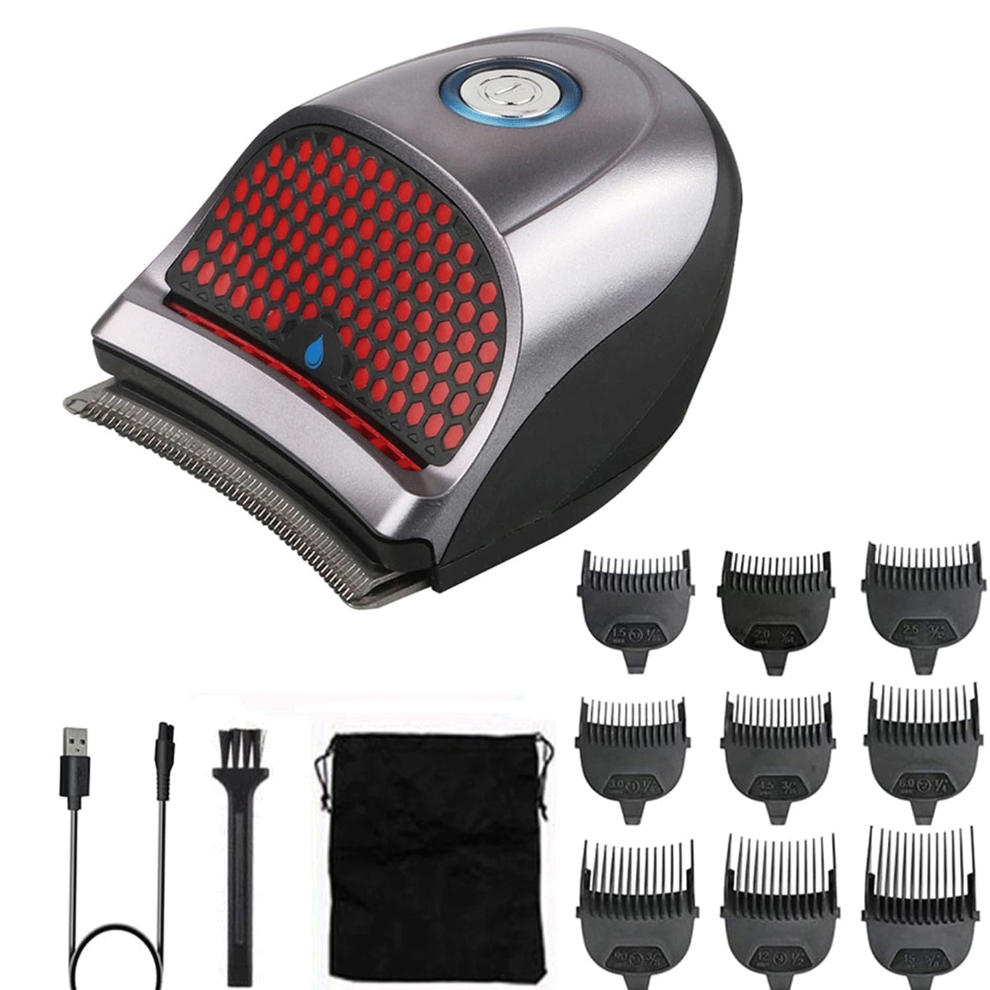 HAASHADA Shortcut Hair Clippers Self-Haircut Kit for Men, Shortcut Self Grooming Haircut Kit with 9 Limited Combs, USB Rechargeable Cordless Electric Beauty and Personal Care HAASHADA