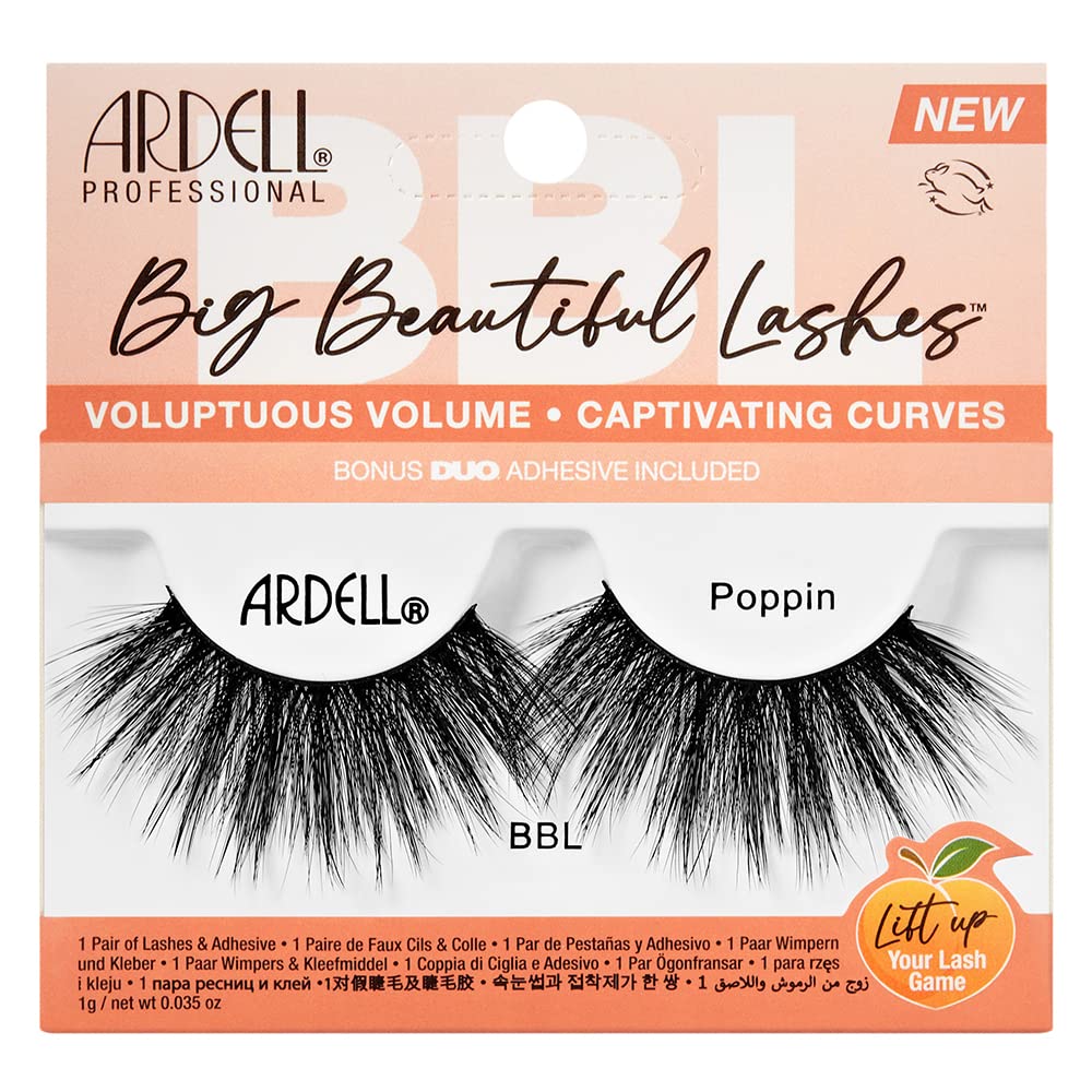 Ardell BBL Big Beautiful Lashes 971 Poppin, with DUO Clear Adhesive, 1 pack Beauty & Personal Care Ardell