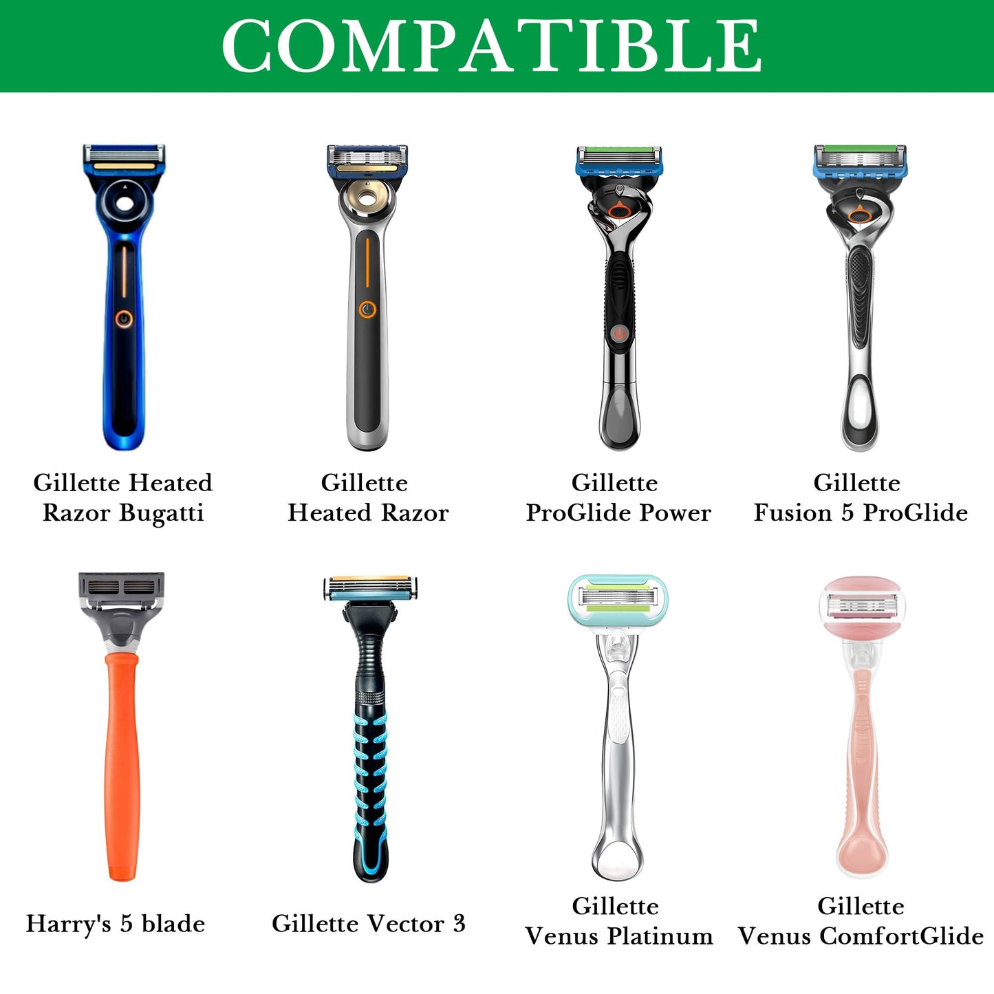 Linkidea Multifunctional Razor Holder for Shower, Compatible with Gillette Fusion 5, Venus ComfortGlide, Harry's 5 Blade, Bathroom Small Shaving Gel Beauty and Personal Care Linkidea