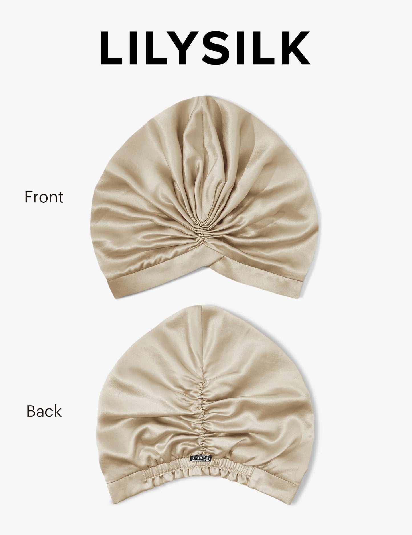 LilySilk Silk Bonnet for Sleeping Womens 100% Mulberry Silk Sleep Cap Hair Wrap for Curly Long Hair Taupe Beauty and Personal Care LilySilk