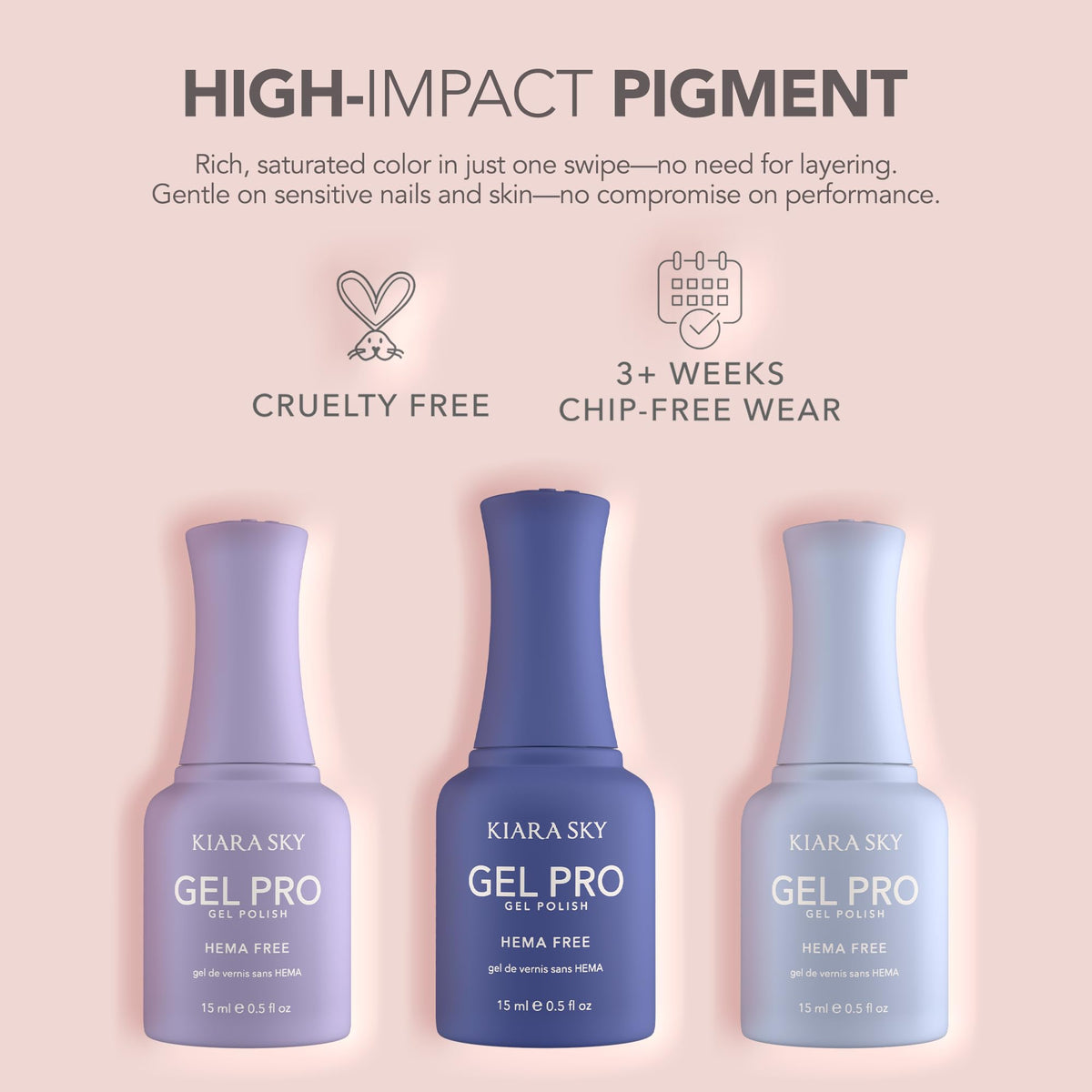 KIARA SKY Gel Pro HEMA-Free Gel Nail Polish | Full Coverage, 28+ Day Wear, Self-Leveling, UV/LED Soak-Off, 0.5 fl oz | Race You There! #072