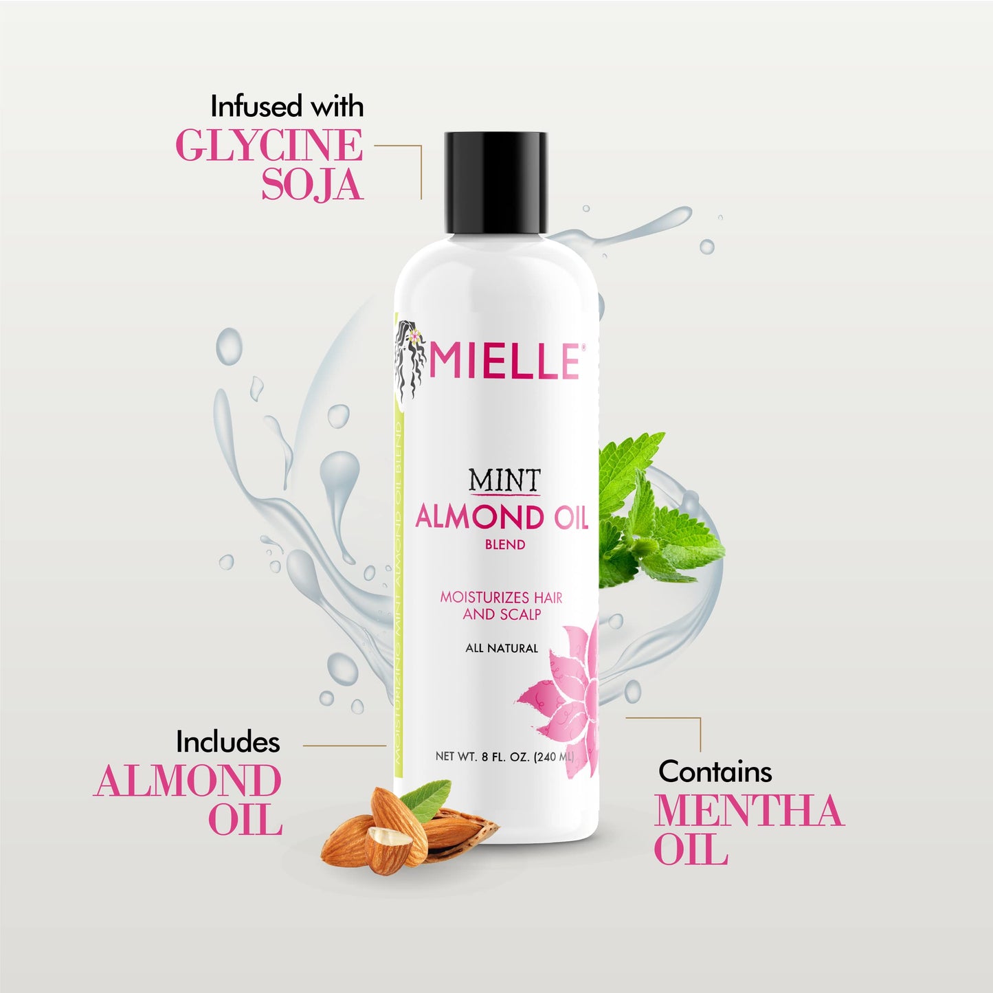 Mielle Organics Mint Almond Oil - Lightweight Dry Scalp Oil to Lock in Moisture and Help Encourage Longer, Healthier Hair - Suitable for All Hair Beauty & Personal Care Mielle Organics