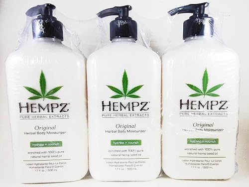 Hempz Original Herbal Moisturizer 17 Ounce Lotion 3 Pack Beauty & Personal Care Hempz