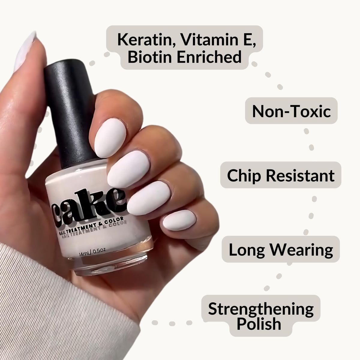 CAKE Fingernail Polish, Nail Repair Kit for Split Natural Nail, Nail Strengthener and Growth, Nail Repair for Damaged Nails, Natural Nail Polish, Nail