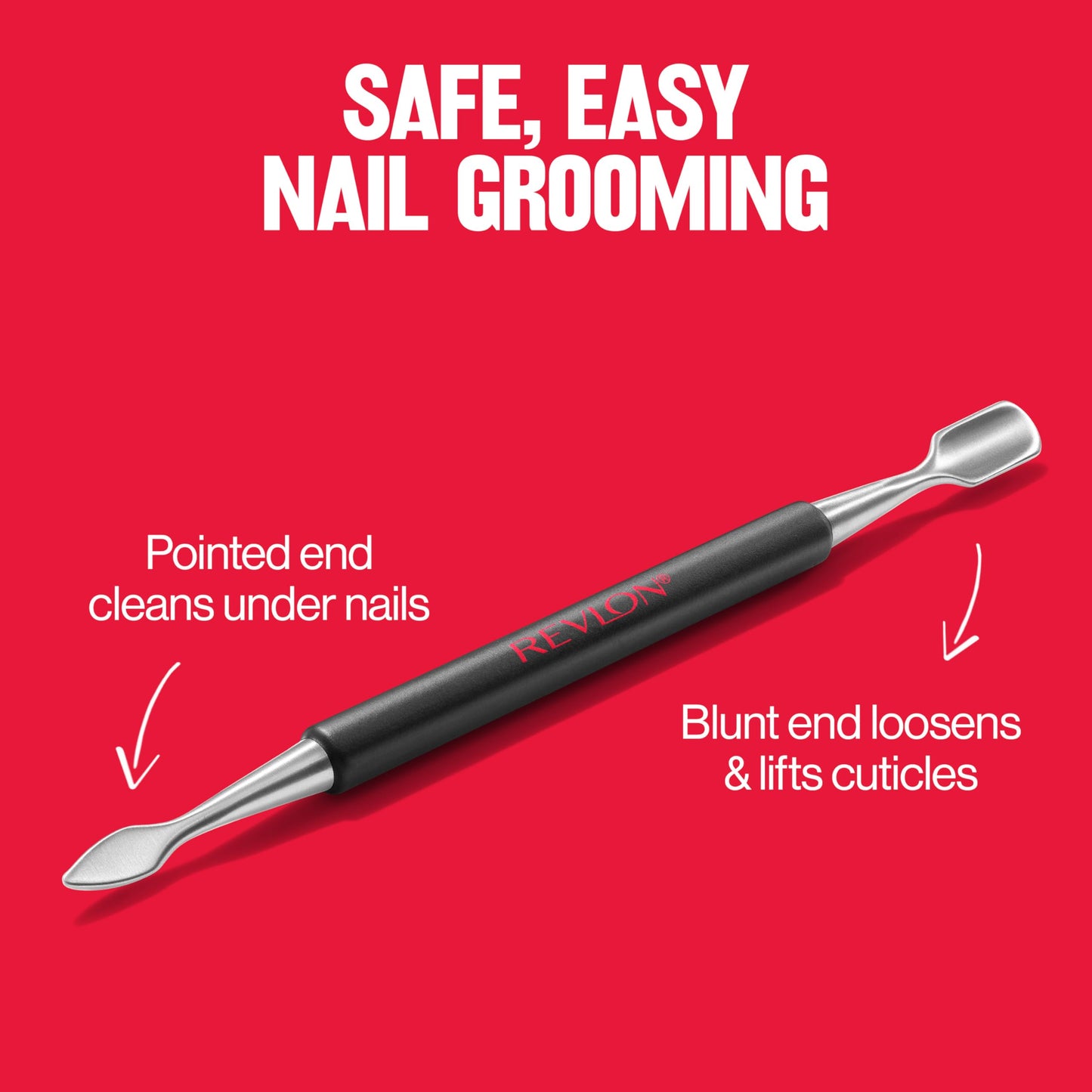 Revlon Expert Dual-Ended Nail Groomer, Stainless Steel Manicure Tool, Clean Under Fingernails and Lift Cuticles, 1 Count Beauty & Personal Care REVLON