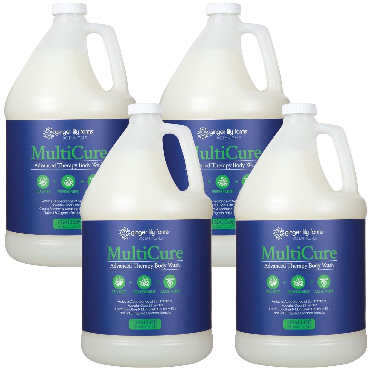 Ginger Lily Farms Botanicals MultiCure Advanced Therapy Body Wash with Tea Tree Oil, Peppermint and Aloe Vera, 100% Vegan & Cruelty-Free, 1 Gallon Beauty & Personal Care Ginger Lily Farms