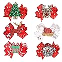 Lurrose 6pcs Christmas Hair Cute Bowknot Hair Clips Xmas Hair Ornaments Party Hair Pin Beauty & Personal Care Lurrose