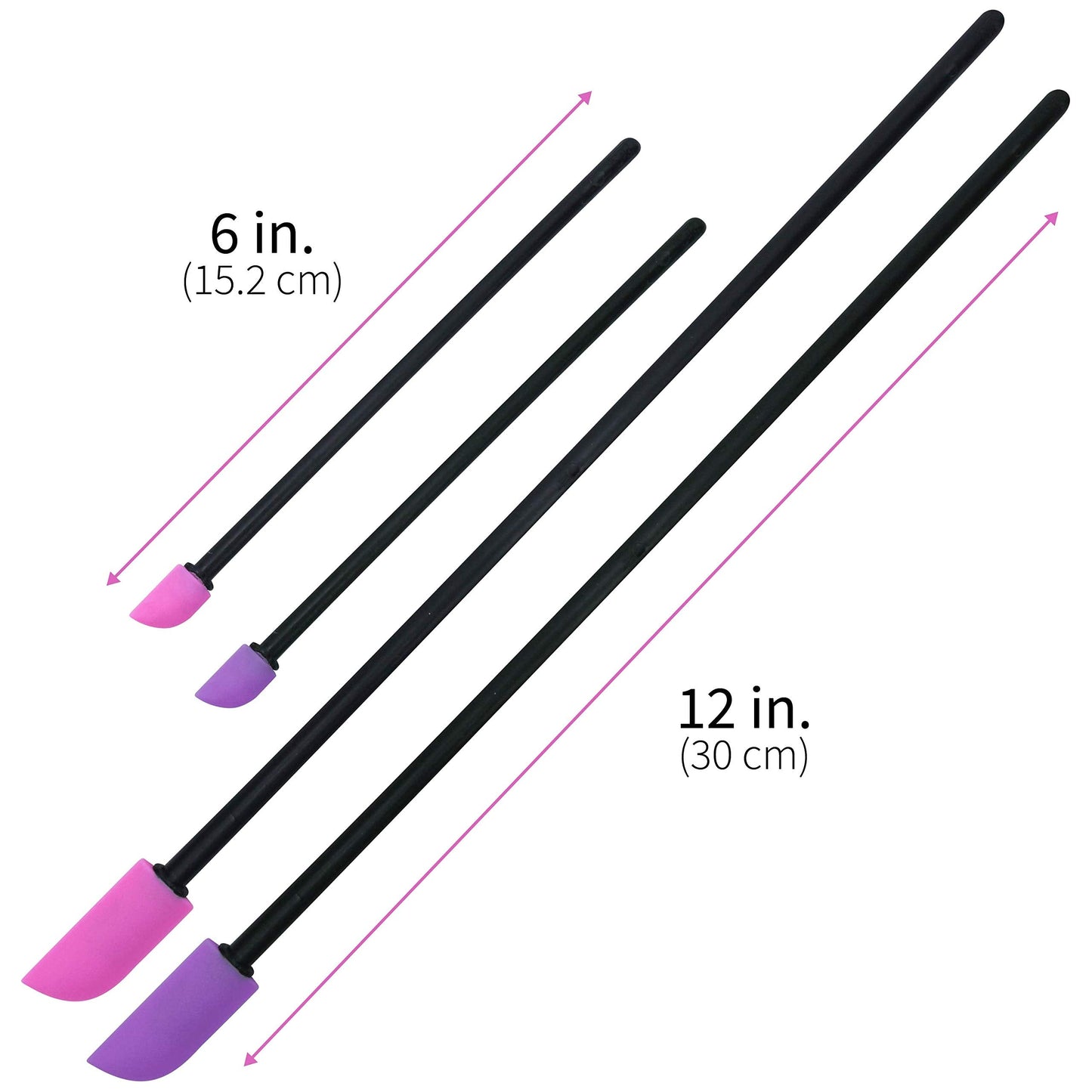 S&T INC. Makeup Spatula, Large and Mini Silicone Spatula Set for Cosmetics, Shampoo, Hair Care, and Skin Care Products, 4 Piece Set, Pink/Purple Beauty & Personal Care S&T INC.