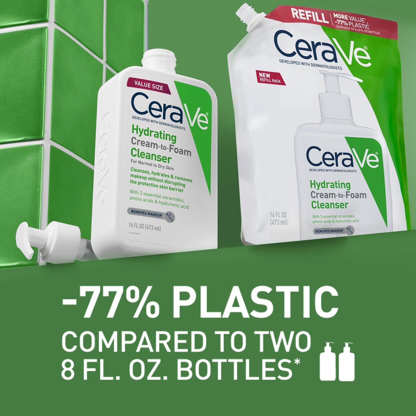 CeraVe Hydrating Cream To Foam Cleanser, Makeup Remover Face Wash For Dry Skin, Foaming Facial Cleanser With Hyaluronic Acid, Normal To Dry Skin Beauty and Personal Care CeraVe