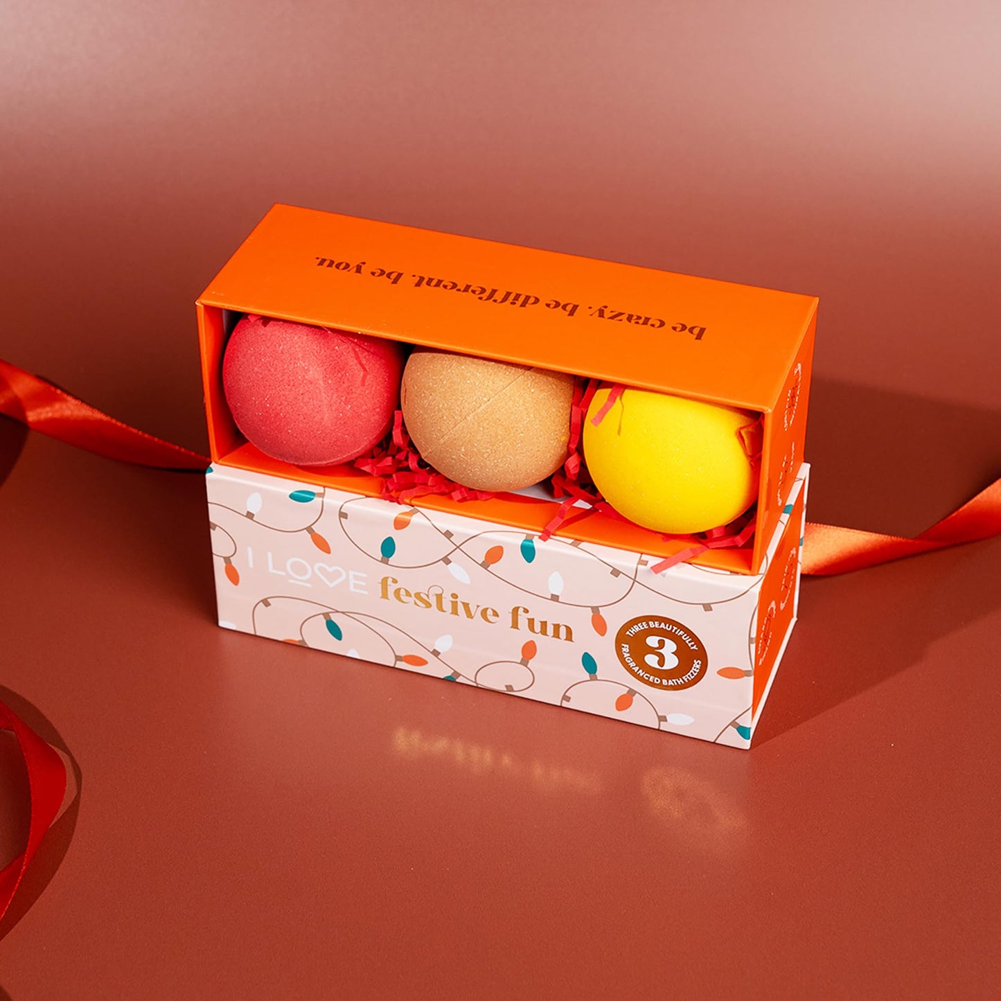 I LOVE Cosmetics Festive Fun Bath Bombs - Bath Bombs for Women - Color, Bubbles and Fragrance - Skin-Nourishing Cocoa Butter and Glycerin - 3 pc Beauty and Personal Care I LOVE