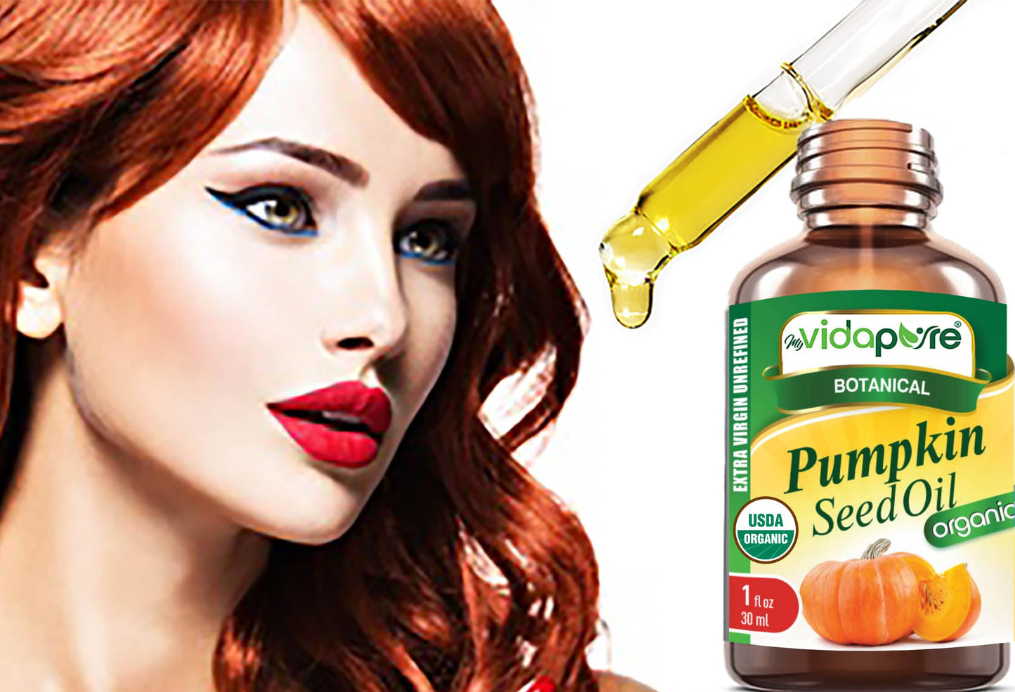 MYVIDAPURE Organic PUMPKIN SEED OIL Certified Organic WILD GROWTH RAW Pure EXTRA VIRGIN UNREFINED for Skin, Face, Body, Hair and Lip Care (1 Fl Oz) Beauty & Personal Care MYVIDAPURE