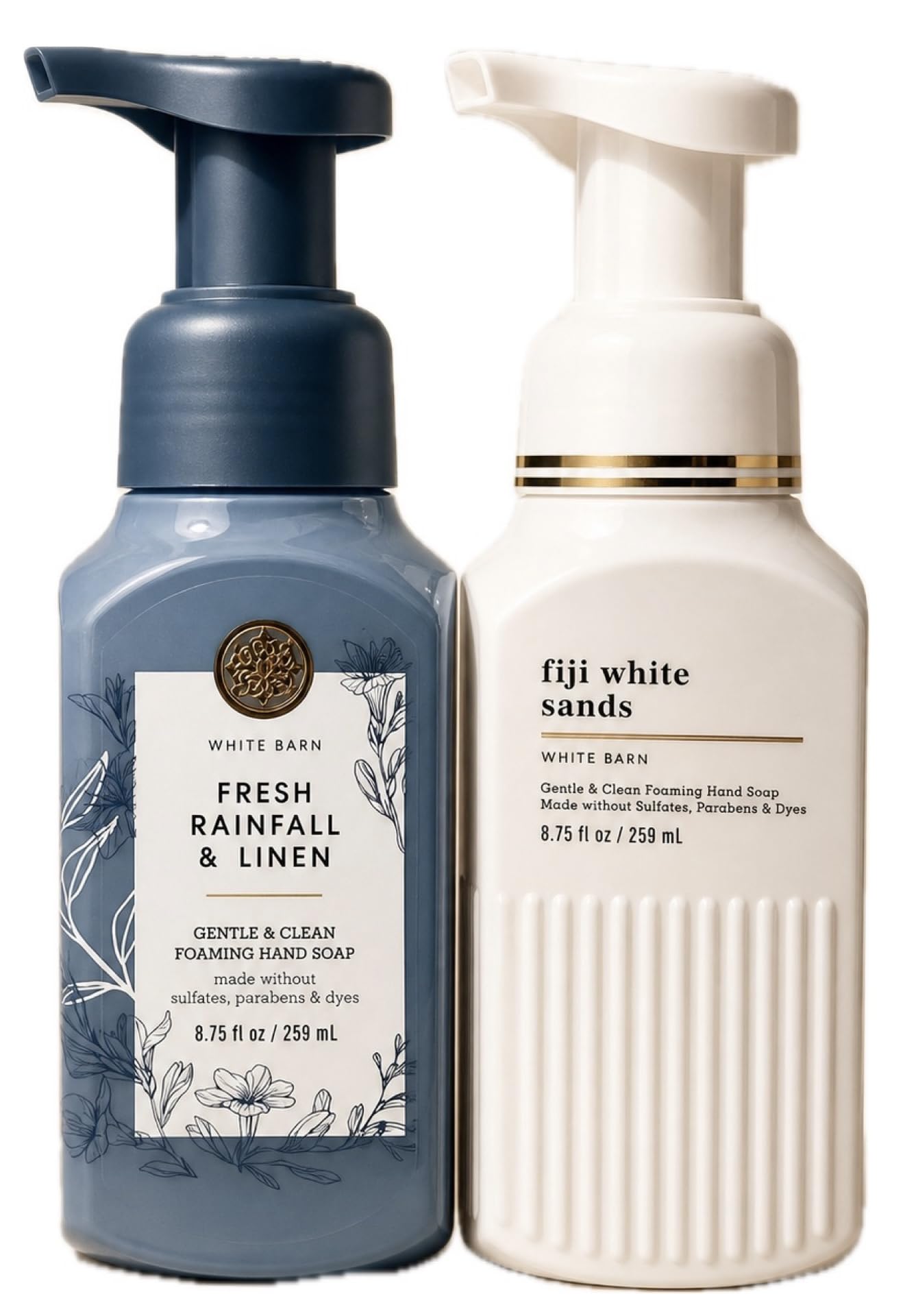 Bath & Body Works Fiji White Sands + Fresh Rainfall & Linen Foaming Hand Soap Set of 2 - Clean Tropical Linen Blend Beauty & Personal Care Bath & Body Works