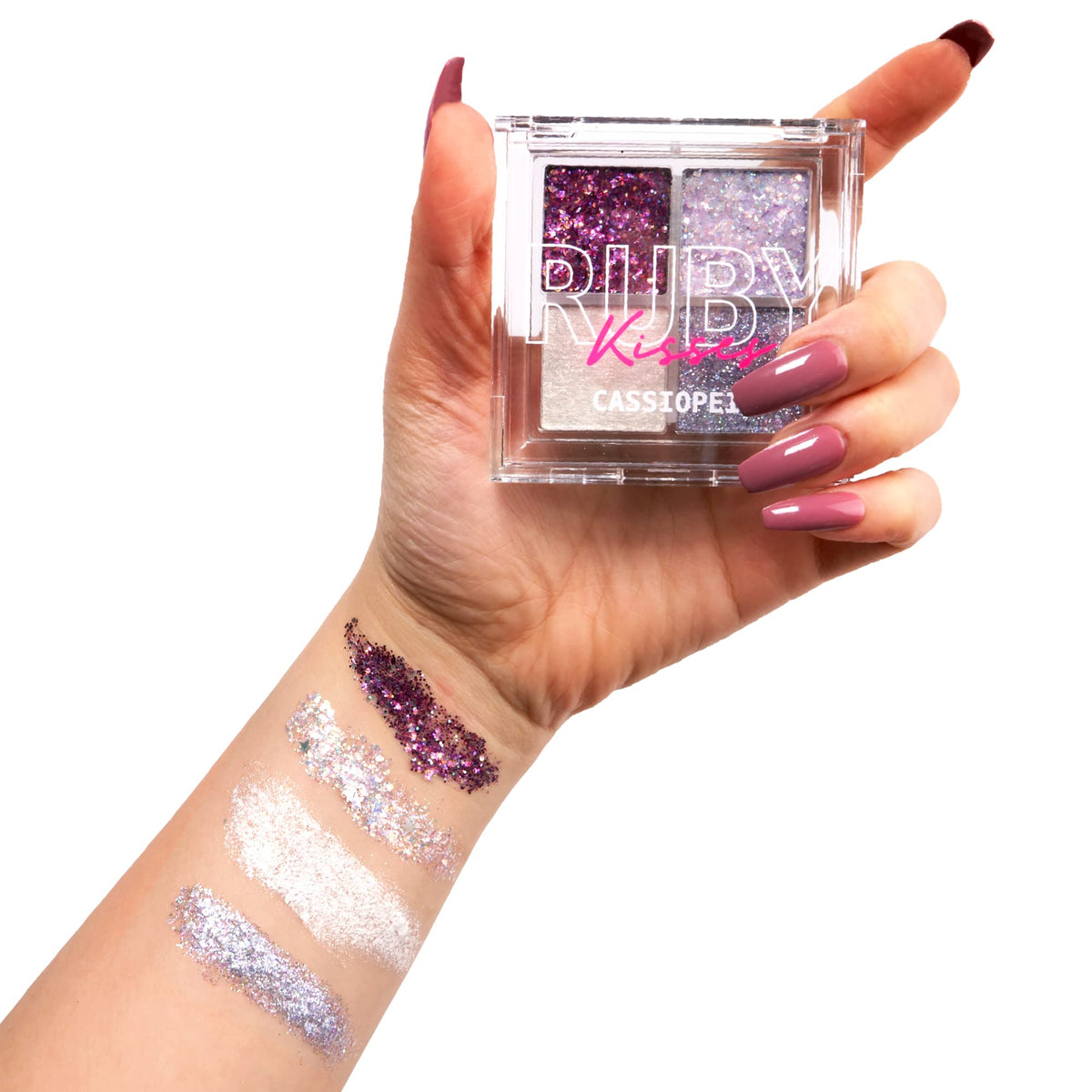 Ruby Kisses Glitter Gem Palette, 4 Shades Highly Pigmented Chunk Glitter, Buttery Texture, Long-Lasting Eye Makeup (Cassiopeia) Beauty & Personal Care Ruby Kisses