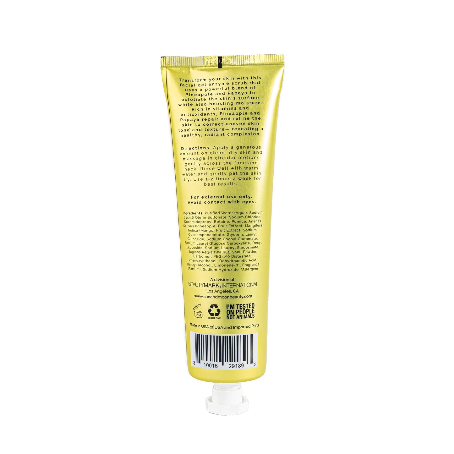 sun + moon Facial Exfoliator Papaya Enzyme Face Mask Scrub Gel Hydrating Rejuvenating Antioxidant with Pineapple and Mango, All Skin Type - 5.1 fl oz Beauty & Personal Care Sun + Moon